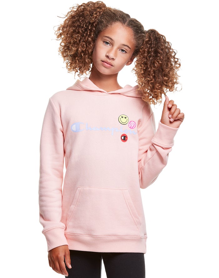 Sudadera Con Capucha Champion Niña - Fleece Smiley Face ( Coral ) 5842061-ZD